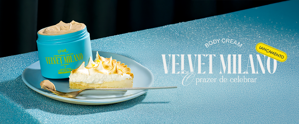 O body cream Velvet Milano é a opção perfeita para hidratação corporal intensa com fragrância gourmand. Saiba mais sobre o lançamento da Skelt.